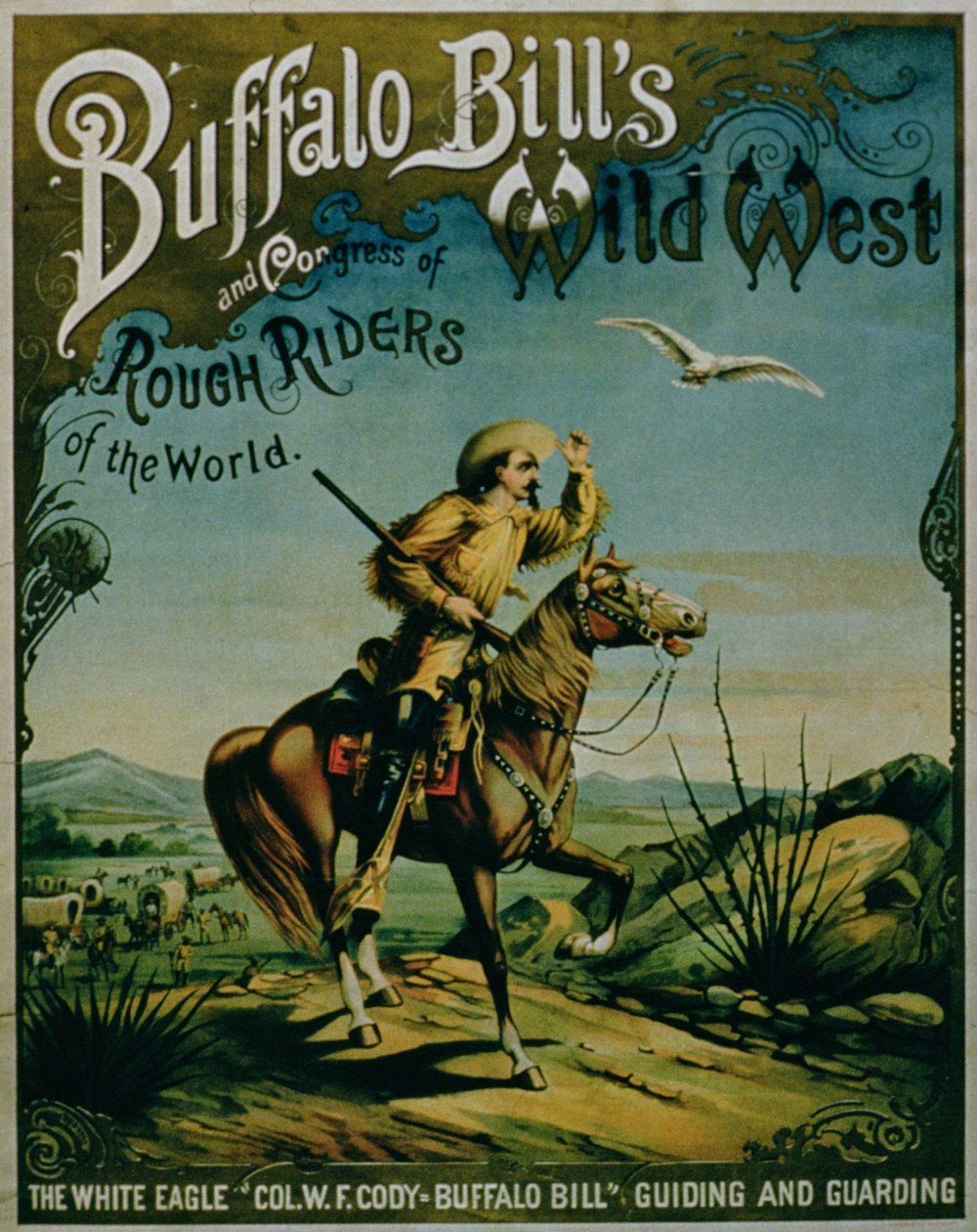 Annonse for Buffalo Bills Wild West og Congress of Rough Riders of the World av American School