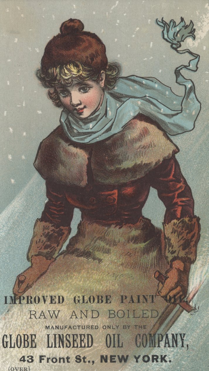 Annonse for Globe Linseed Oil Company Improved Globe Paint, ca. 1880 av American School