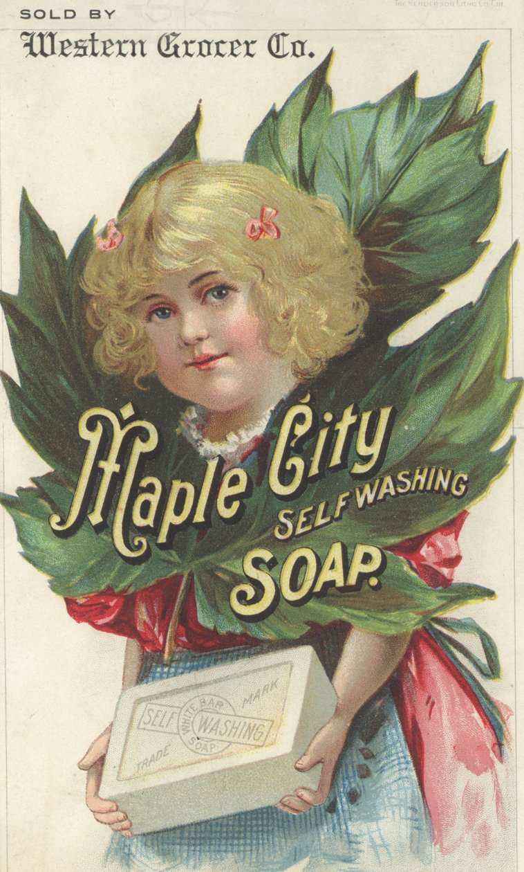 Annonse for Maple City Self Washing Soap, ca. 1880 av American School