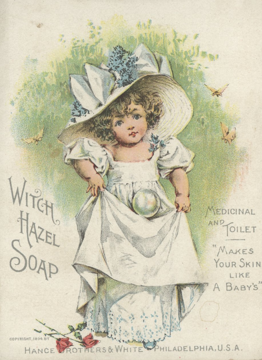 Annonse for Witch Hazel Soap, Medicine and Toilet, 1894 av American School