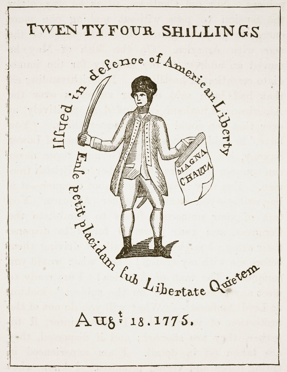 American Bill of Credit, 1775, illustrasjon fra Cassells Illustrated History of England (sepiafoto) av American School