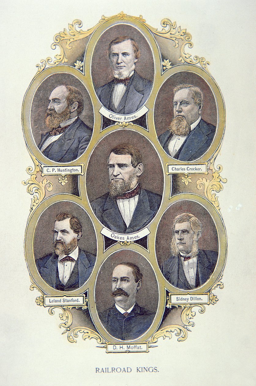 American Railroad Kings (farge litho) av American School