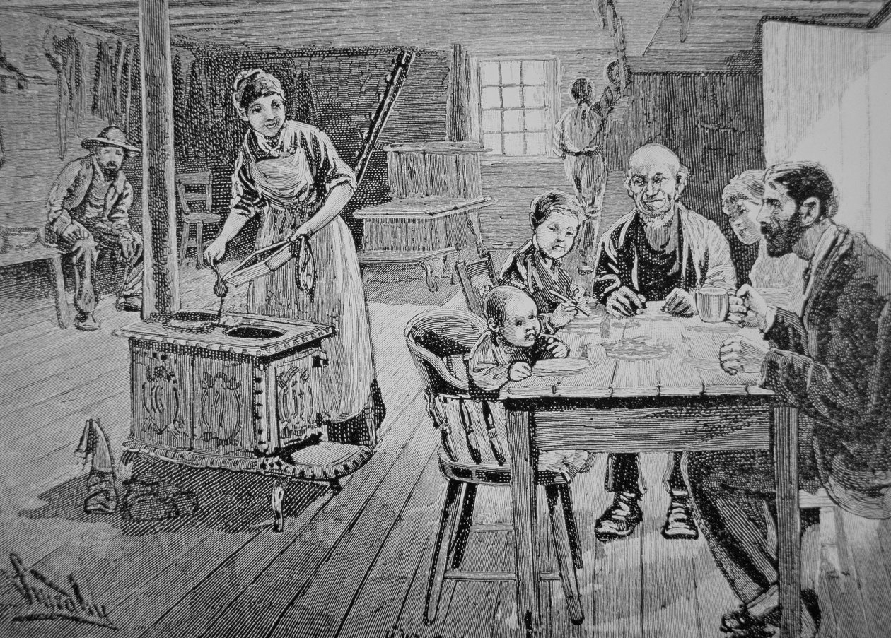 Amerikansk gård (gravering) av American School
