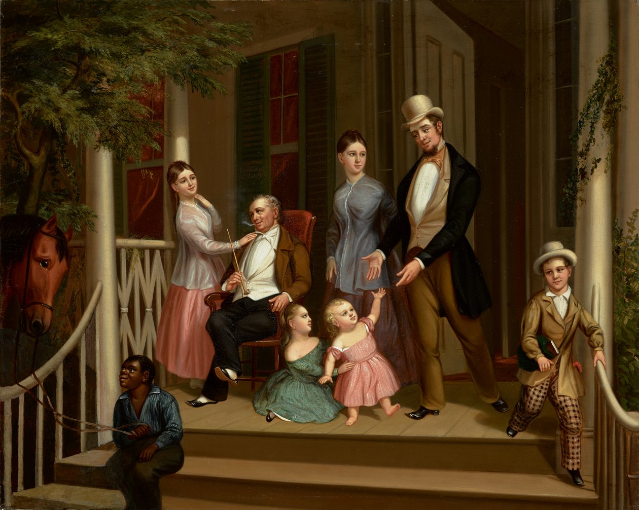 Ashe-Moses Family Group, ca. 1845 (olje på lerret) av American School