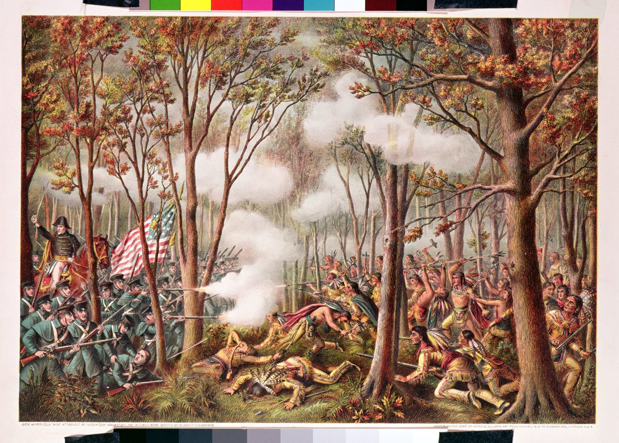 Angrep av indianerne ved Tippecanoe River, Indiana Territory, 7. november 1811 av American School