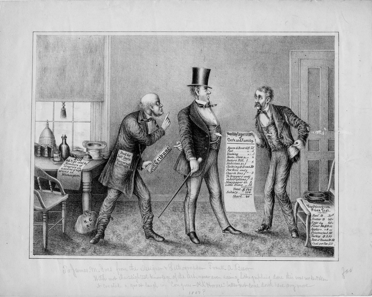 [Kausjon for Jeff. Davis] utgitt av Frank A Burr, Washington DC, ca. 1867 av American School