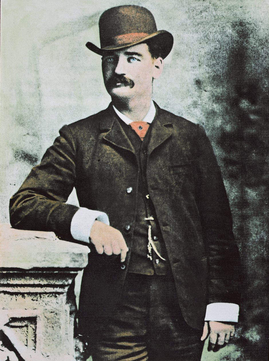 Bartholomew 'Bat' Masterson (1853-1921) ca. 1879 (litho-farge) av American School