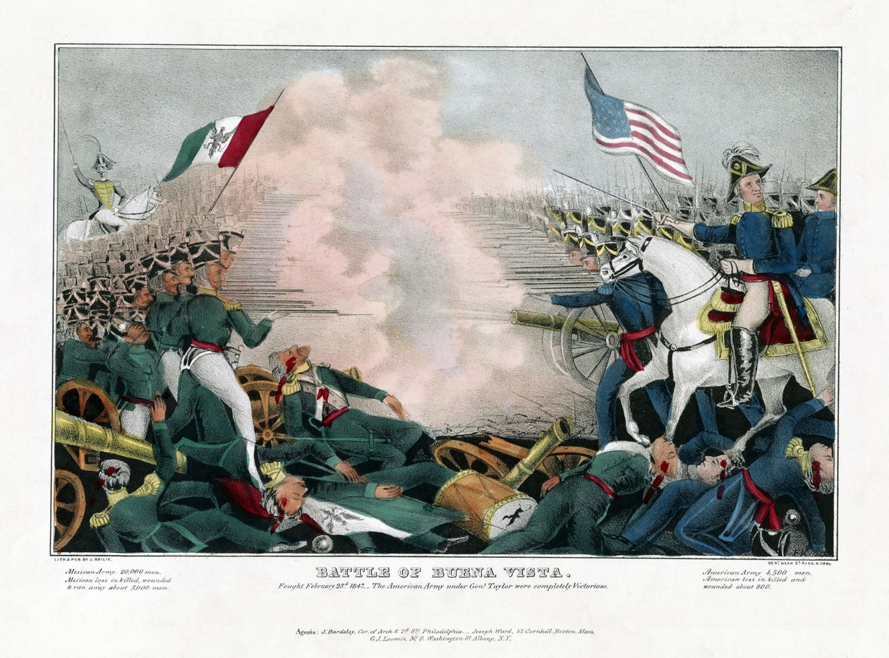 Slaget ved Buena Vista, utkjempet 23. februar 1847, var den amerikanske hæren under Gen"l Taylor fullstendig seirende av American School