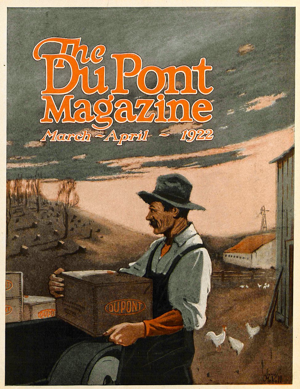 Boring Machines and Explosives Twin Helpers, forside av DuPont Magazine, mars-april 1922 av American School