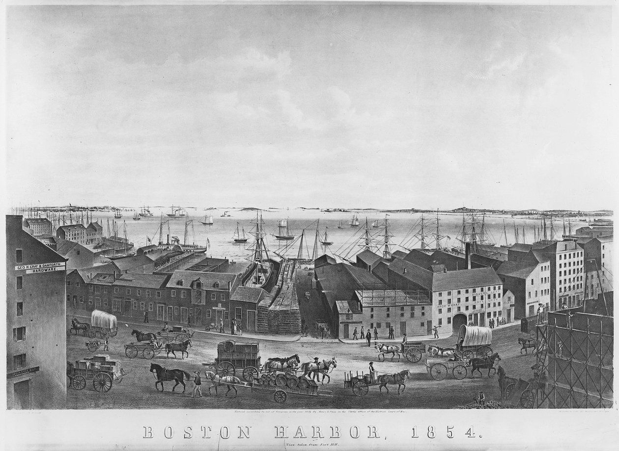 Boston havn, 1854 av American School