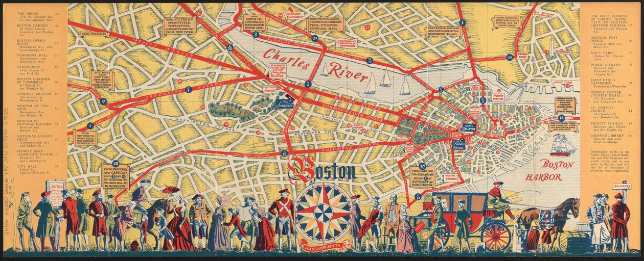 Boston er en surfeby: hva du skal se og hvordan du kan nyte besøket ditt, ca. 1935-45 (farge litho) av American School