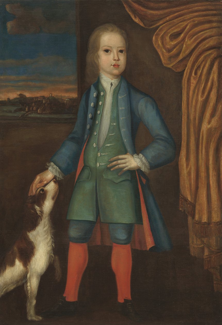 Gutt i blå frakk, ca.1730 av American School