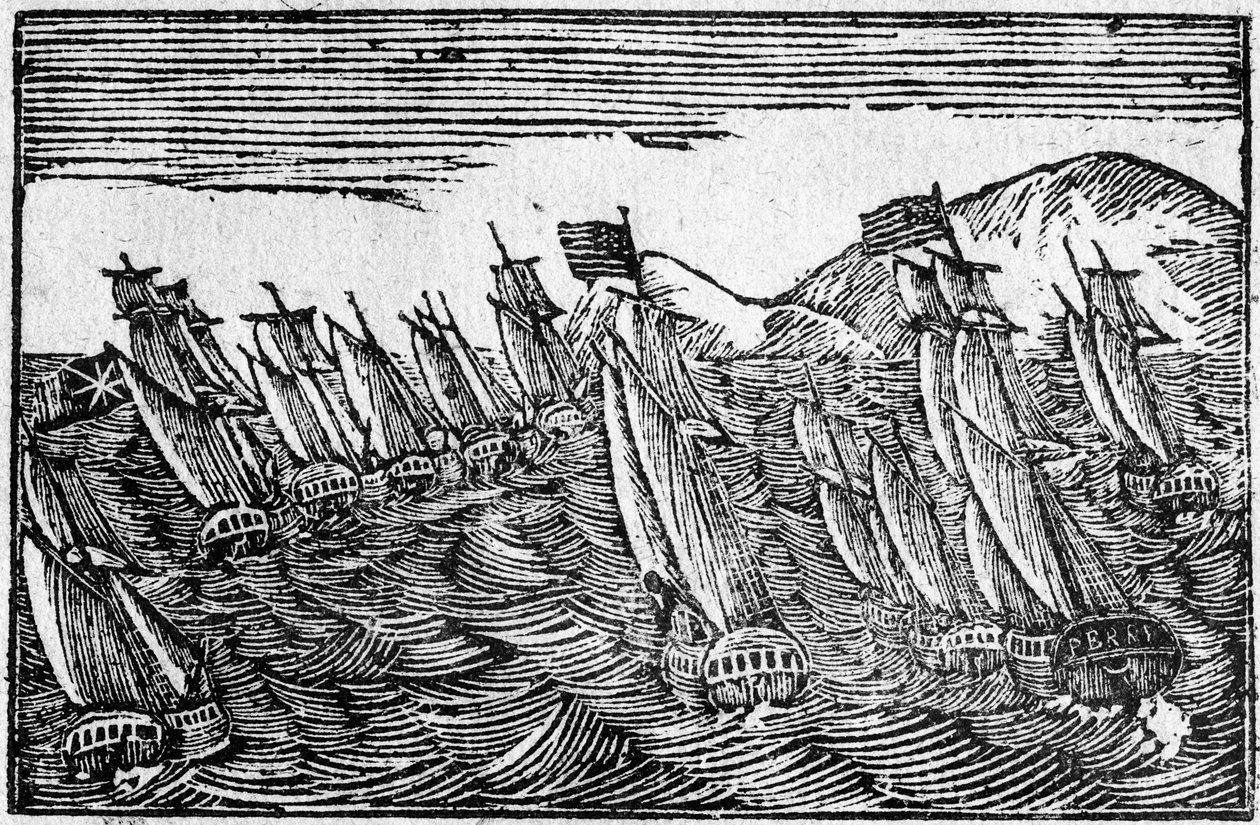 Brilliant Naval Victory, bredsideillustrasjon av American School