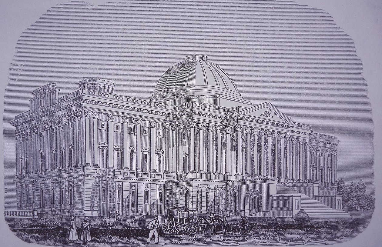 Capitol Building, Washington DC, USA, ca. 1848 (gravering) av American School