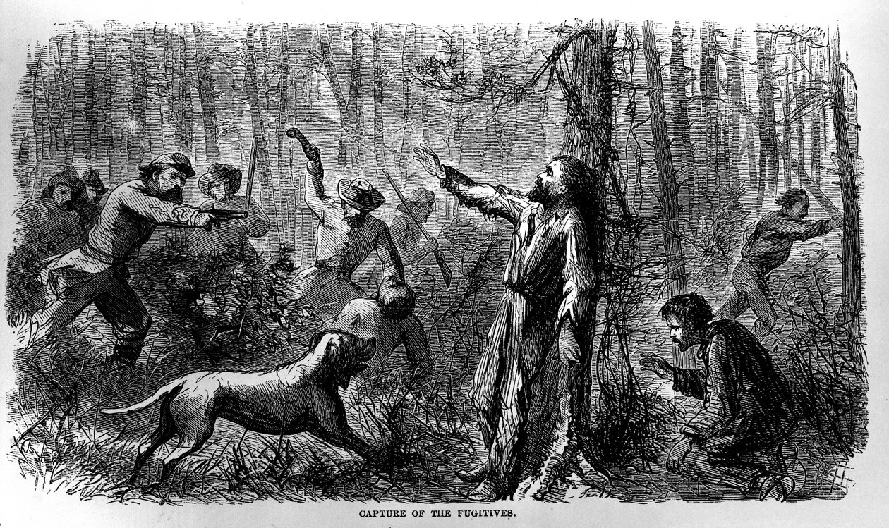 Capture of the Fugitives, from Prison Life in the South, skrevet av Allen O. Abbott og utgitt i 1865 av American School