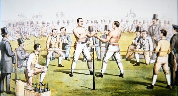 Mesterskapskamp mellom Tom Sayers og John Heenan i Farnborough, England 17. april av American School