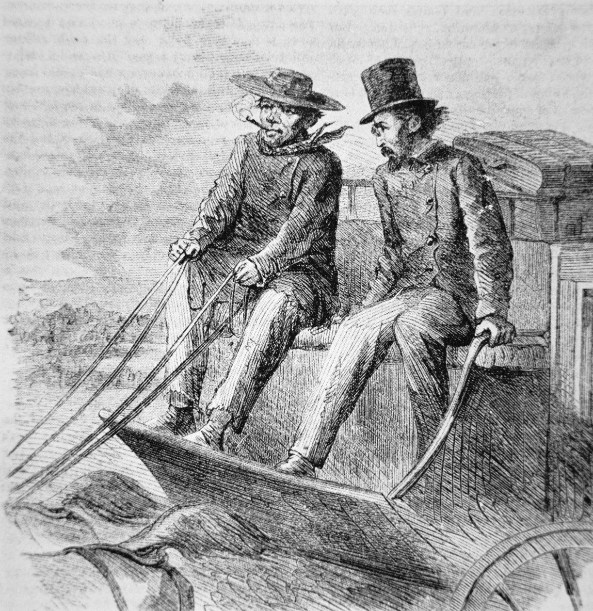 Charlie Parkhurst (1812-79) diligenssjåfør i det gamle vesten (litho) av American School