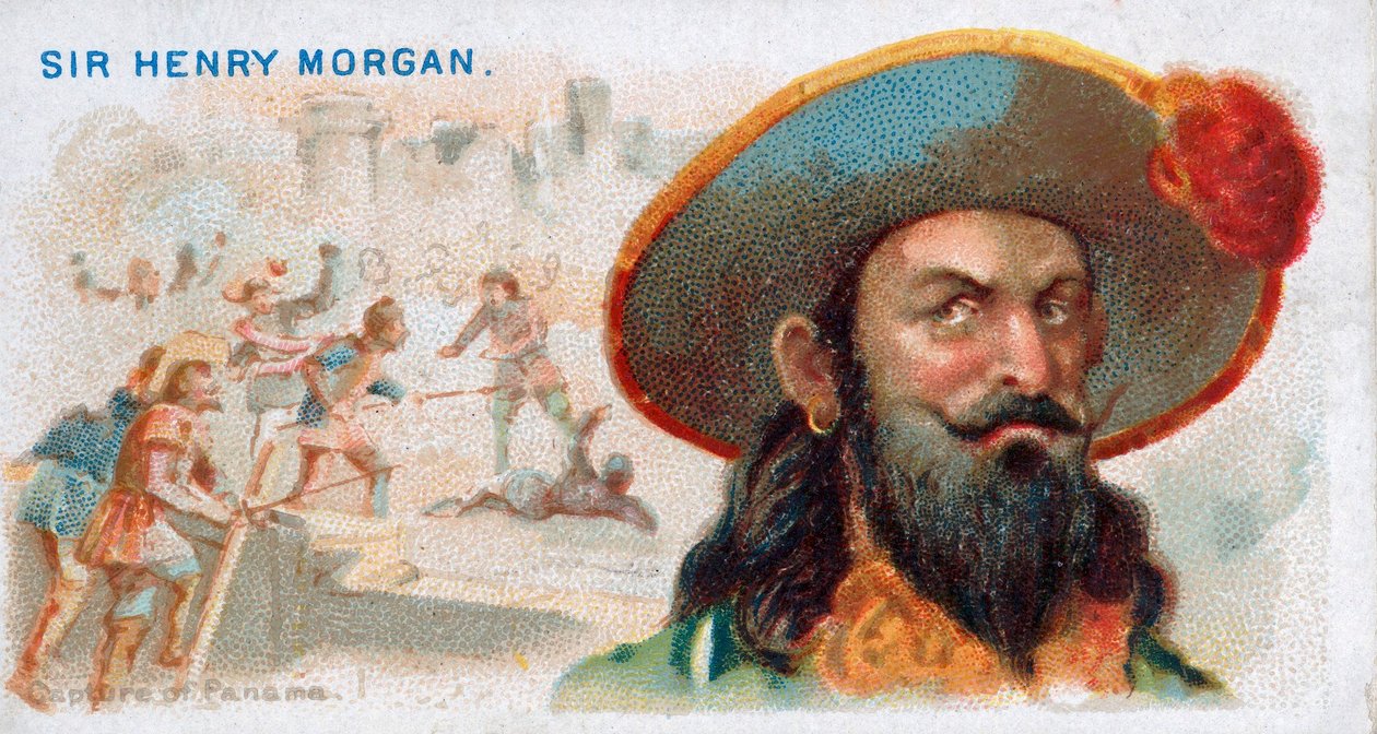 Sigarettkort Sir Henry Morgan, Capture of Panama , pub. 1888 fargelitografi. av American School