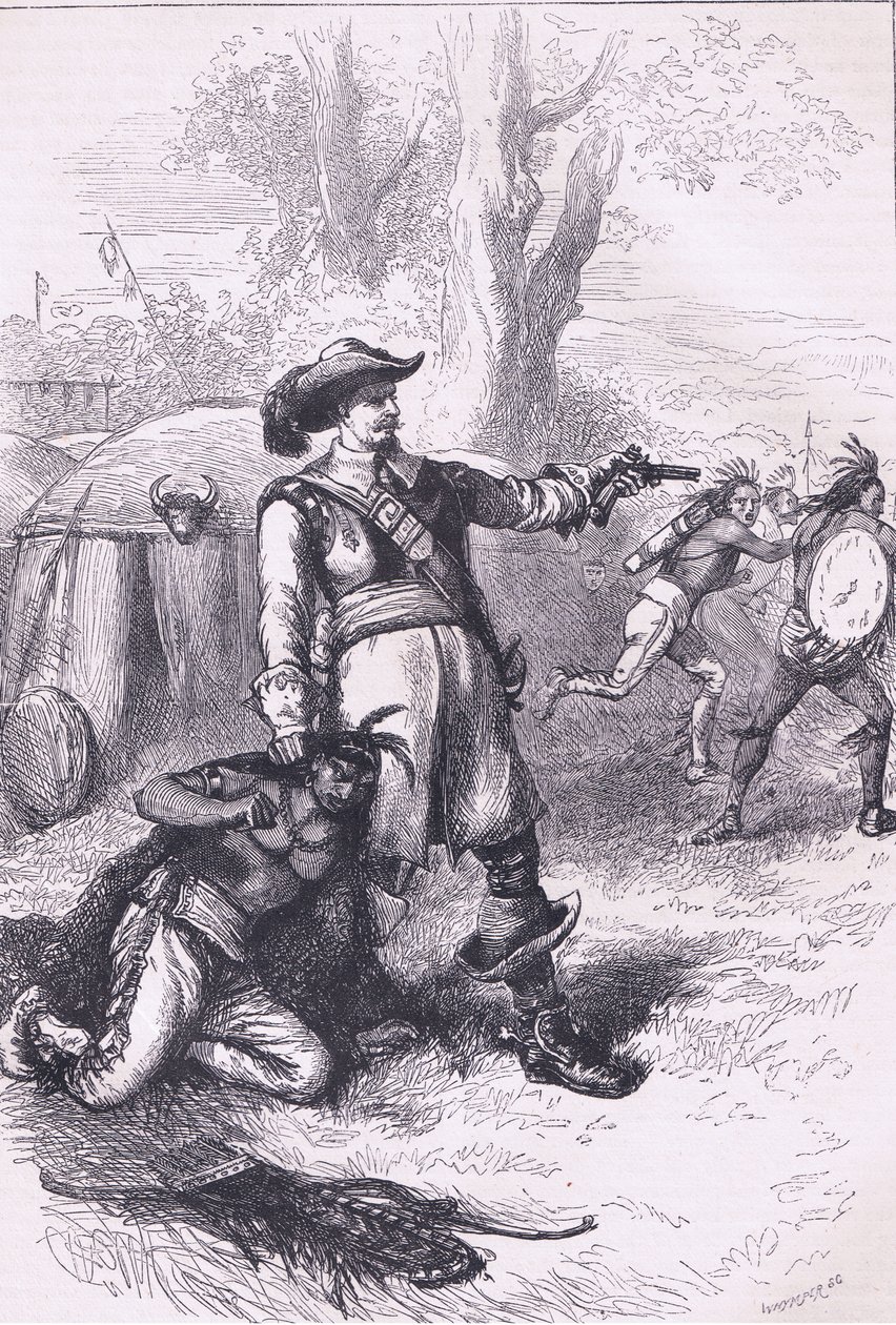 Oberst Atherton and the Indians 1661, illustrasjon fra Cassell