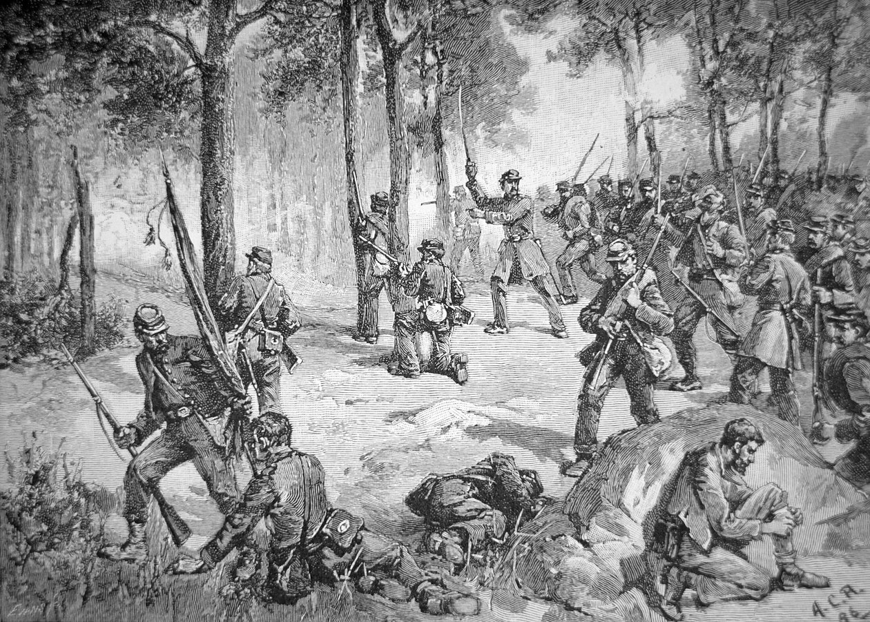 Konføderert angrep i slaget ved Gettysburg av American School
