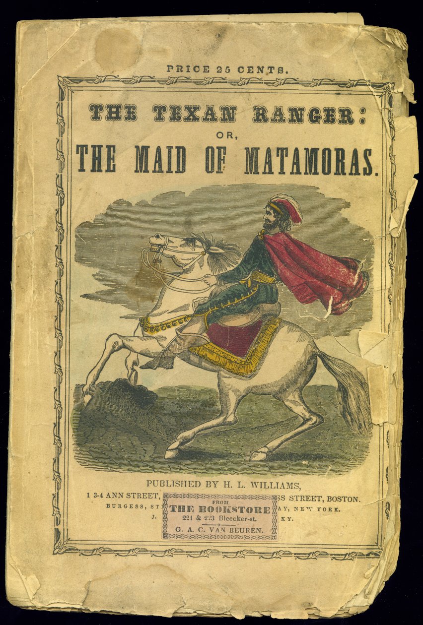 Forside av The Texan Ranger: eller hushjelpen til Matamoras en fortelling om den meksikanske krigen, av Joseph Holt Ingraham (1809-60) av American School