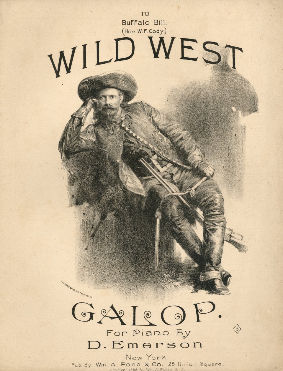 Omslag til resultatarket for Wild West Galop, 1888 av American School