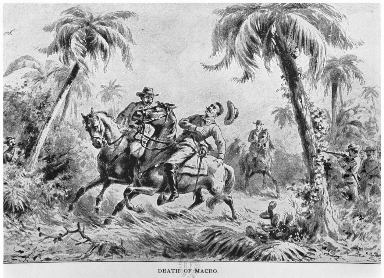 Death of Antonio Maceo (1845-96), illustrasjon fra The Story of Cuba av Murat Halstead, utgitt 1898 av American School