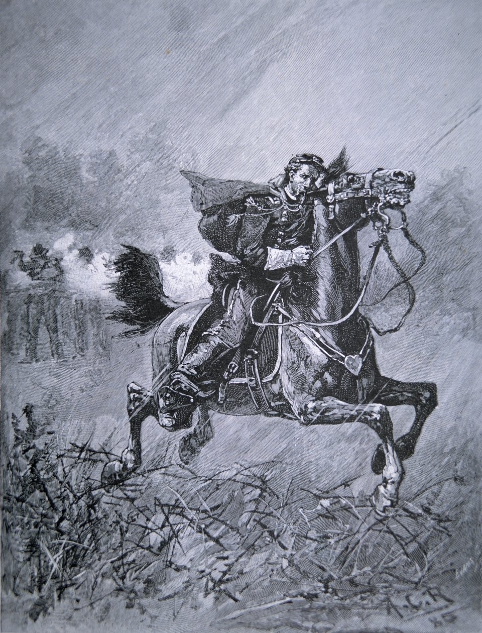 General Philip Kearneys død (1815-62) (gravering) av American School