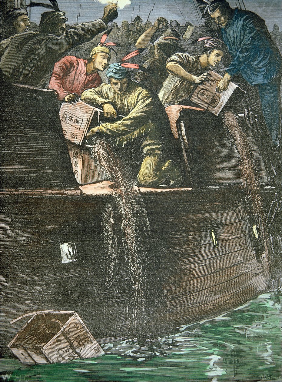 Ødeleggelse av telastene, kjent som Boston Tea Party av American School