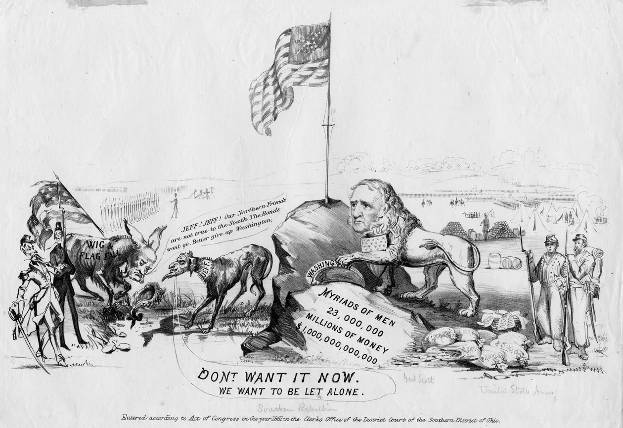 Vil ikke ha det nå: vi vil være i fred, publisert i Ohio, 1861 av American School