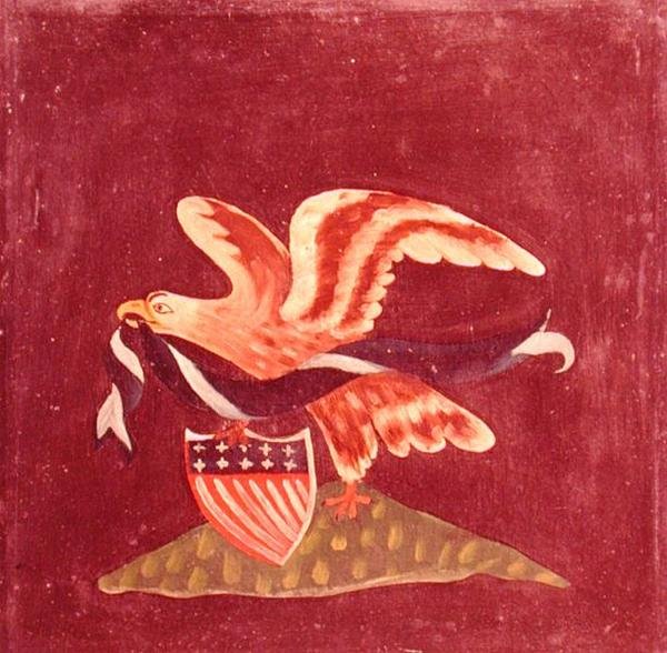 Eagle with American Shield, ca. 1800-99 (olje på lerret) av American School