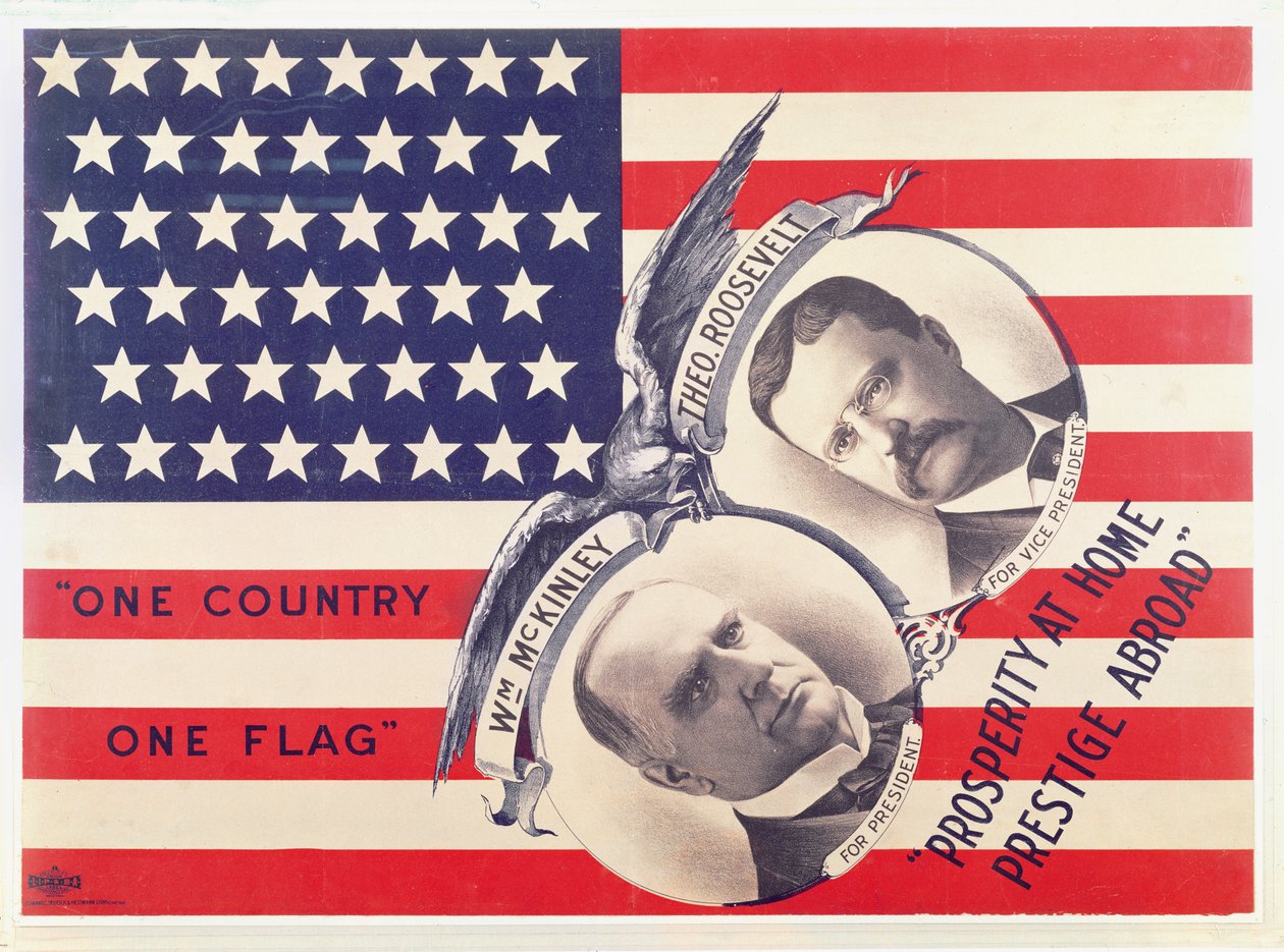 Valgplakat for det amerikanske presidentvalget i 1900 av American School