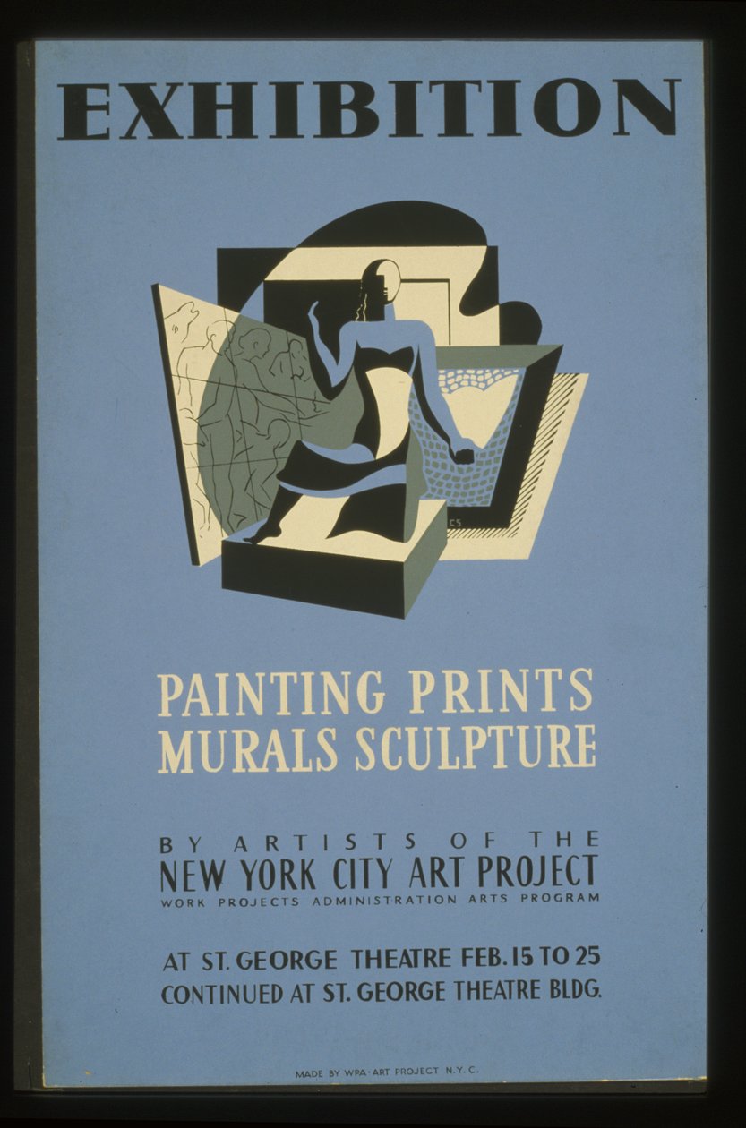 Utstillingsmaleri, trykk, veggmalerier, skulptur av kunstnere fra New York City Art Project av American School