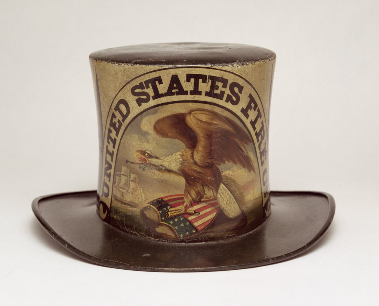 Firemans Parade Hat malt av David Bustill Bowser, ca. 1850 (skinn) av American School
