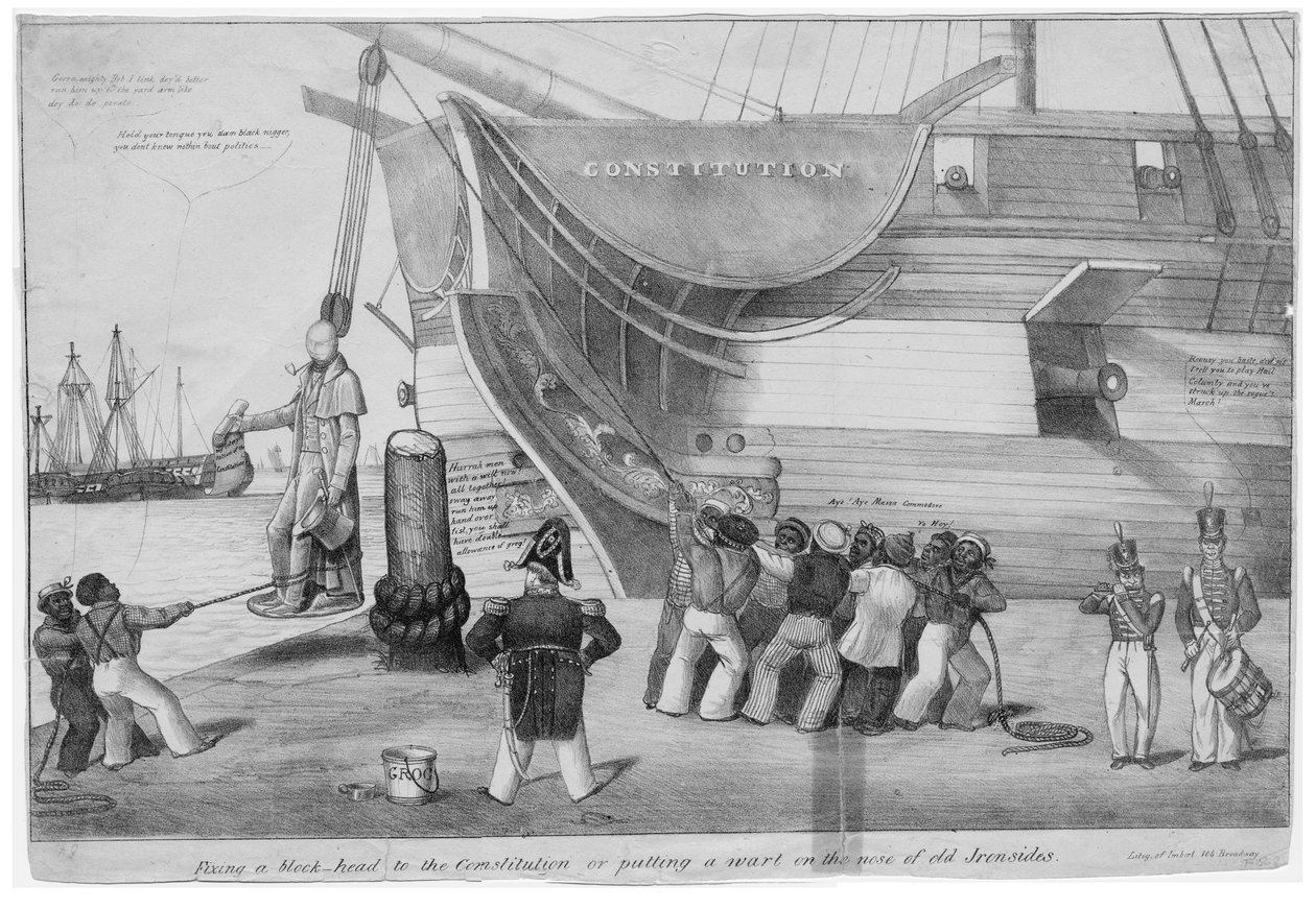 Å fikse et blokkhode til grunnloven, eller sette en vorte på nesen til gamle Ironsides, ca. 1832 av American School
