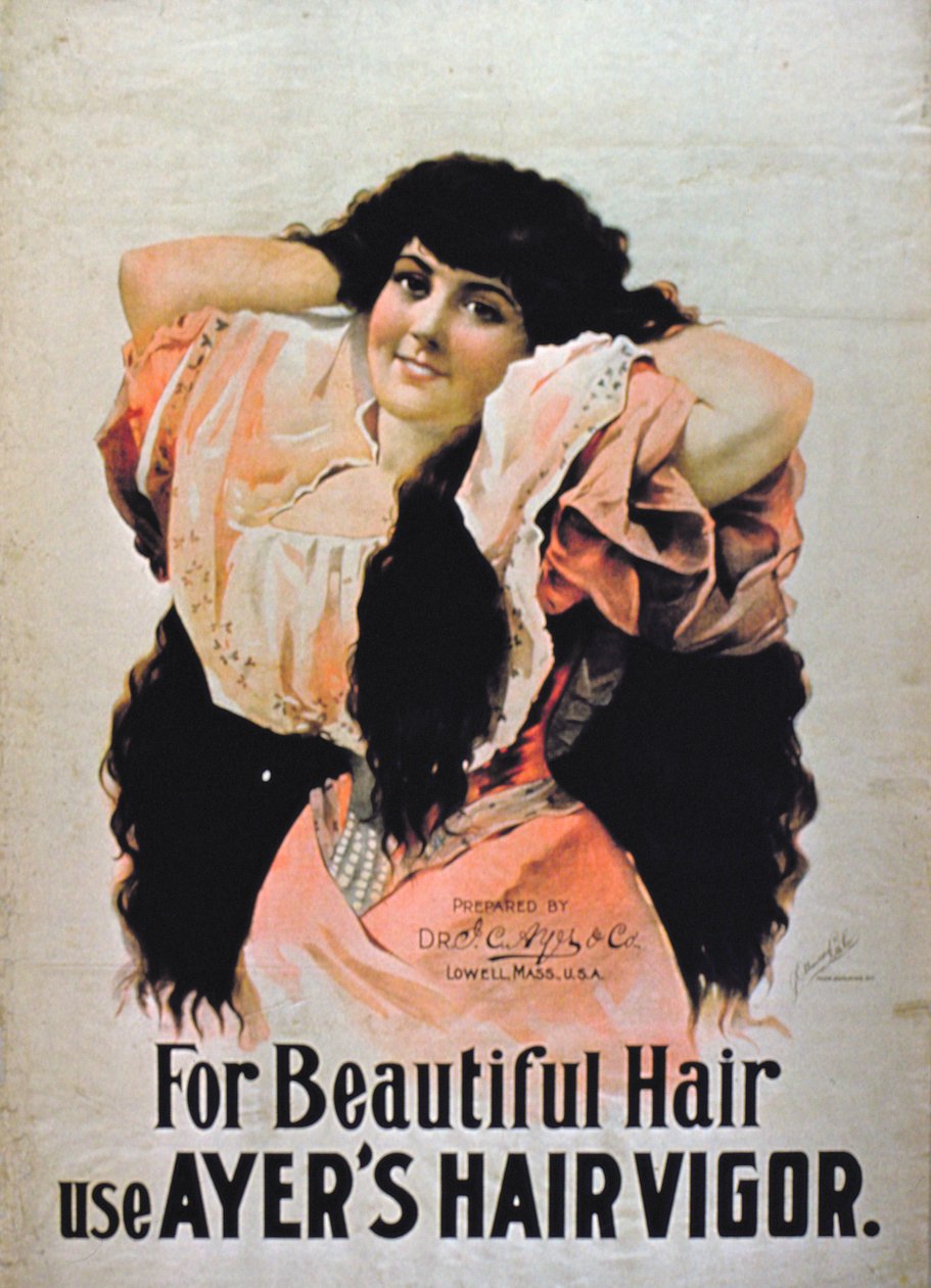 For vakkert hår, bruk Ayers Hair Vigor av American School