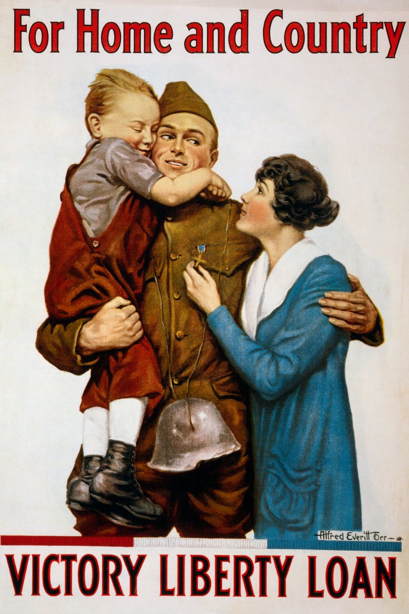 For hjem og land Liberty Loan-plakat av American School