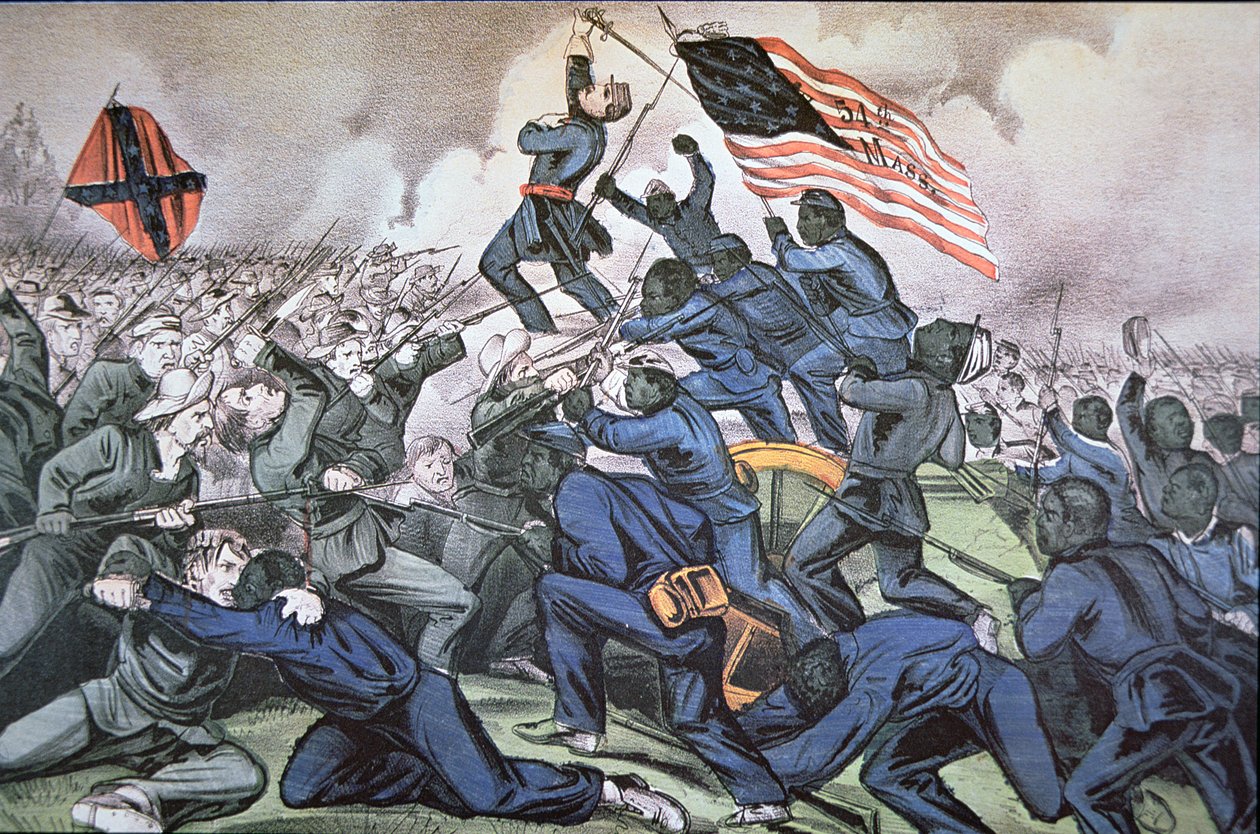 Fort Wagner stormet av det 54. Massachusetts (fargede) regiment av American School