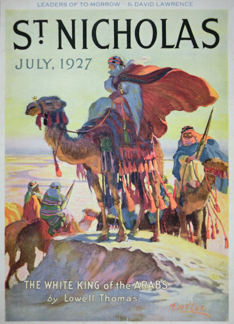Forside av St. Nicholas magazine, juli 1927 (farge litho) av American School