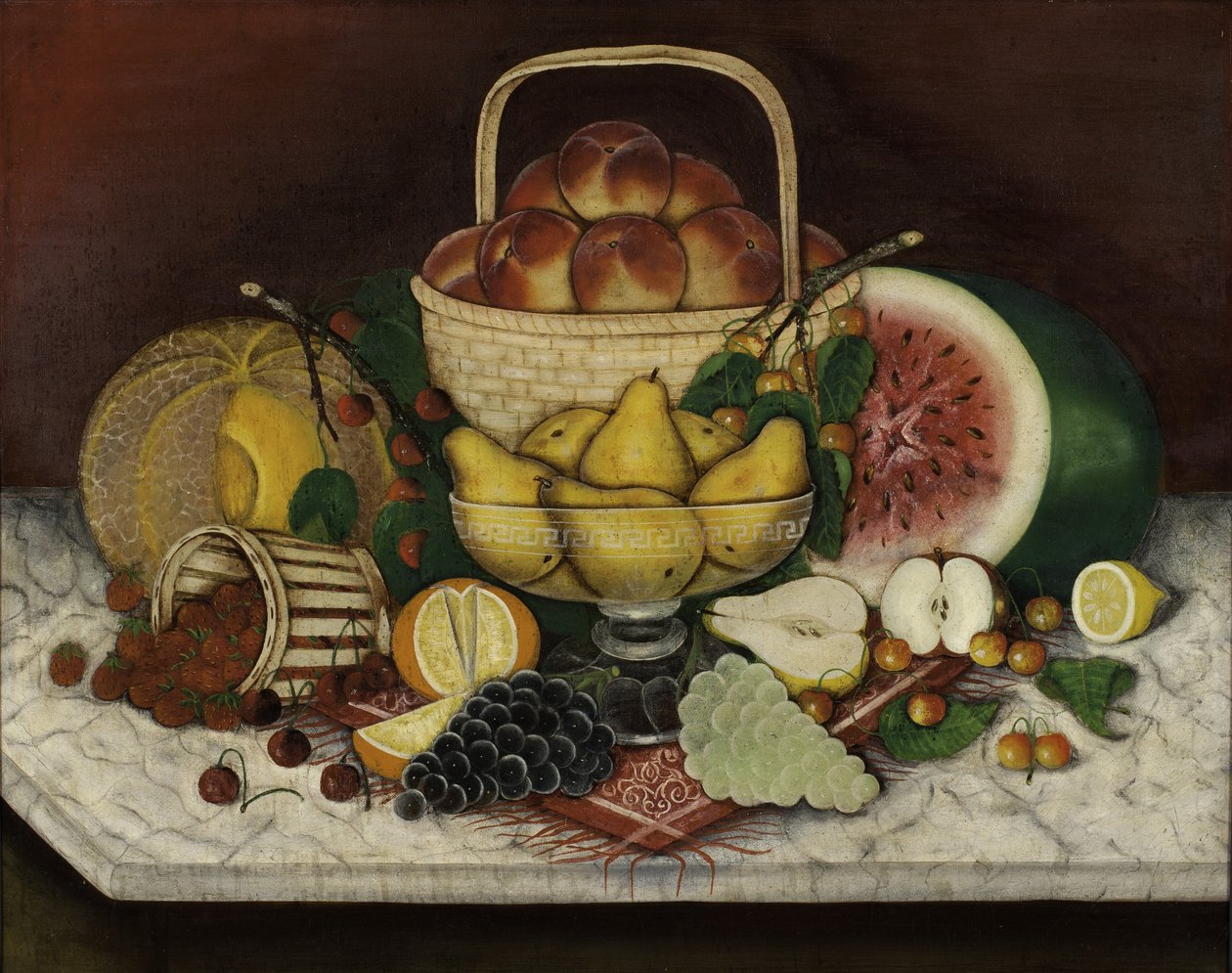 Frukt på marmor, 1865 av American School