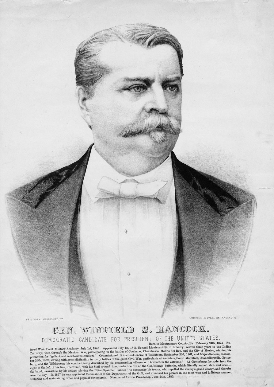 Gen. Winfield S. Hancock: Demokratisk kandidat til president i USA, pub. av Currier & Ives, ca. 1880 av American School