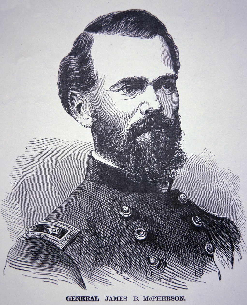 General James Birdseye McPherson (1828-64) (gravering) av American School
