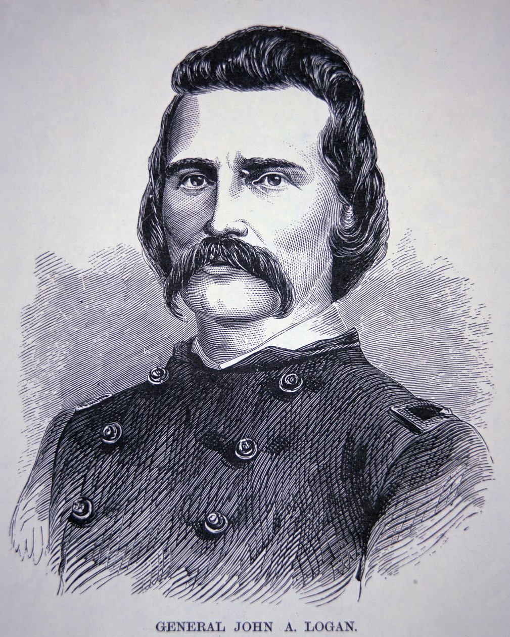 General John Alexander Logan (1826-86) (gravering) av American School