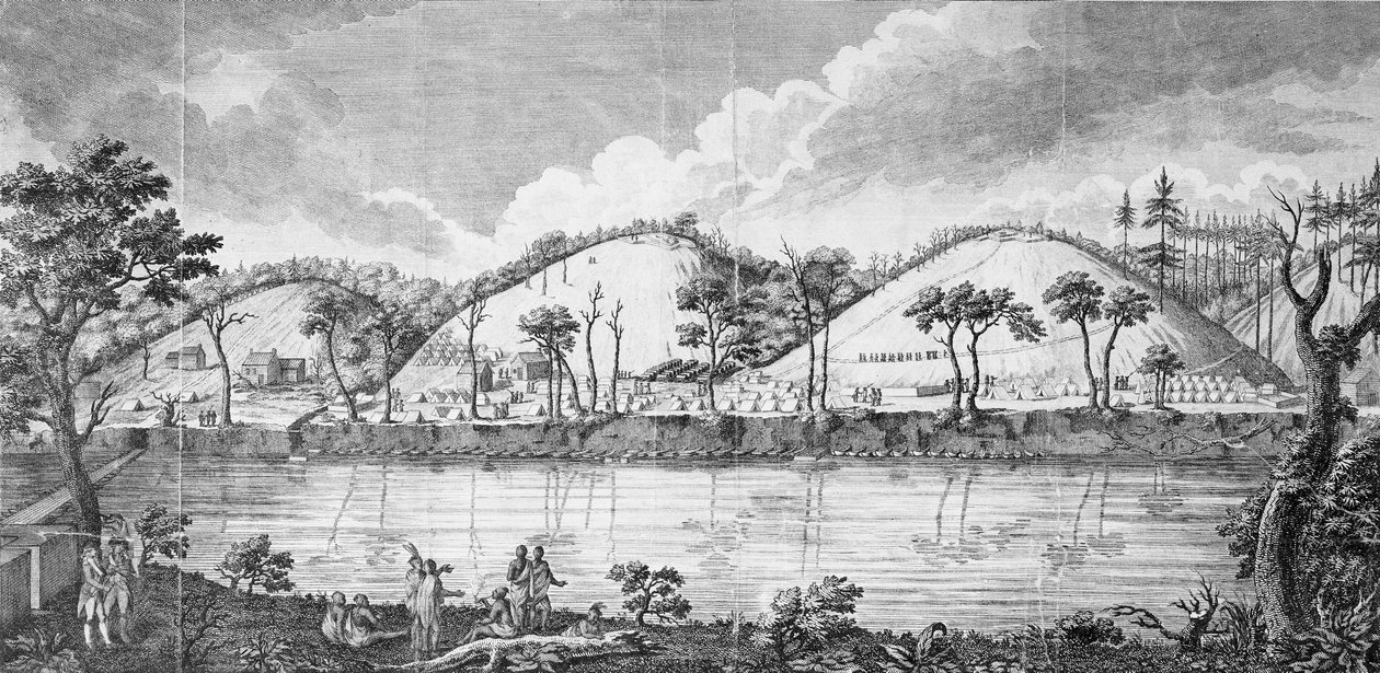 General John Burgoyne (1723-92) i møte med indianerne av American School