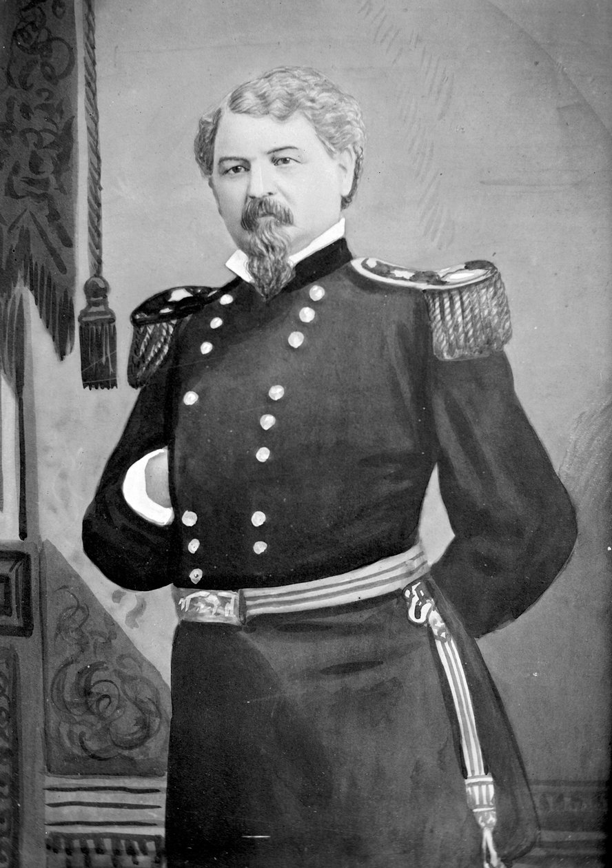 General Samuel D. Sturgis, ca. 1880-85 (wc på papir) av American School
