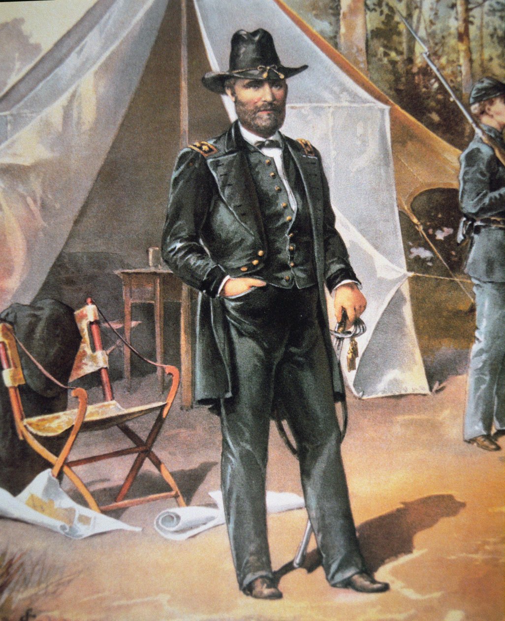 General Ulysses Simpson Grant (farge litho) av American School