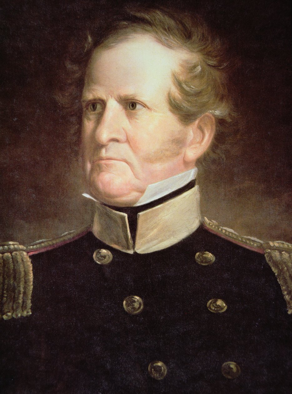 General Winfield Scott (1786-1866) (farge litho) av American School