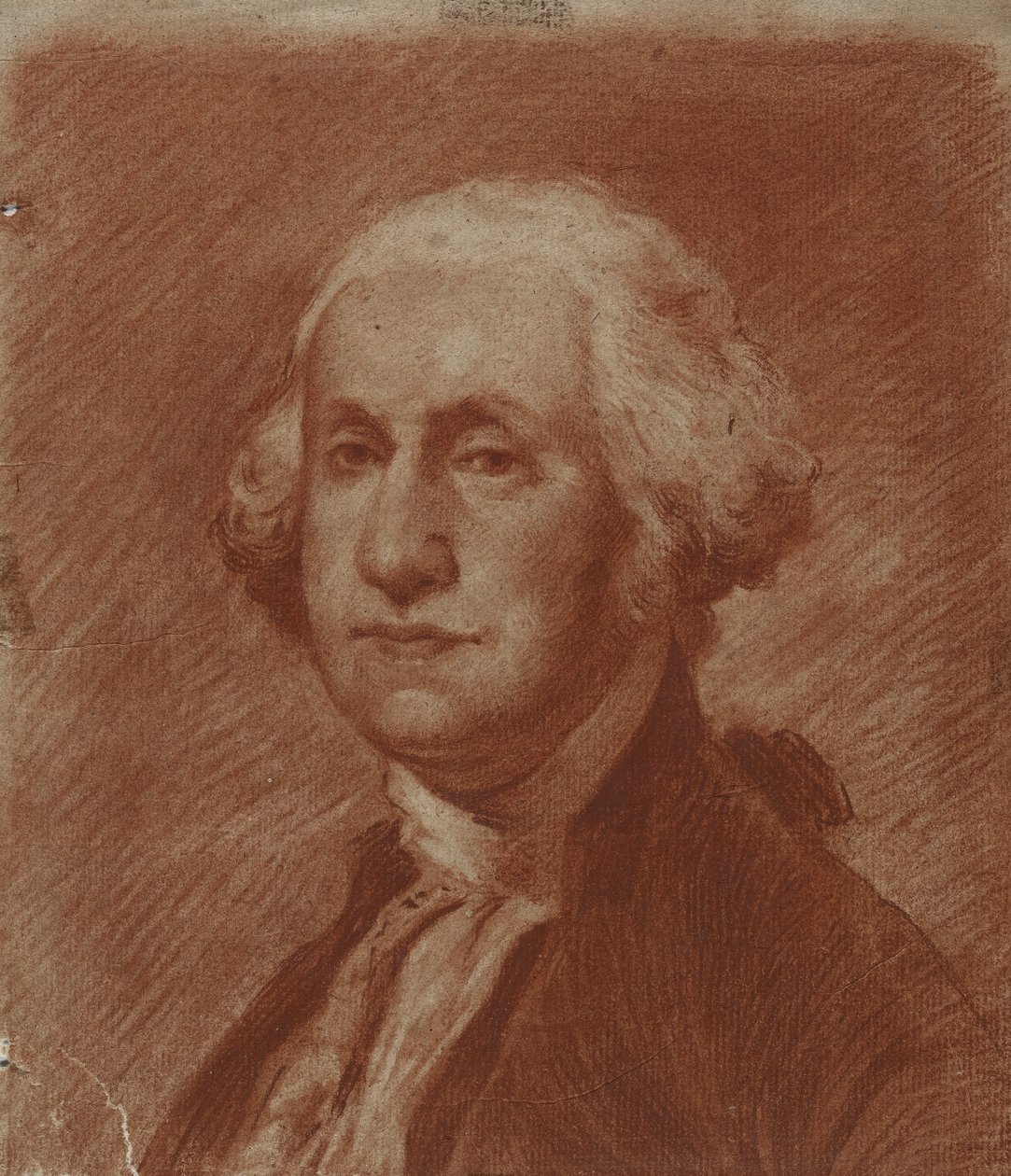 George Washington, tidlig på 1800-tallet (conte fargestift på lagt papir) av American School