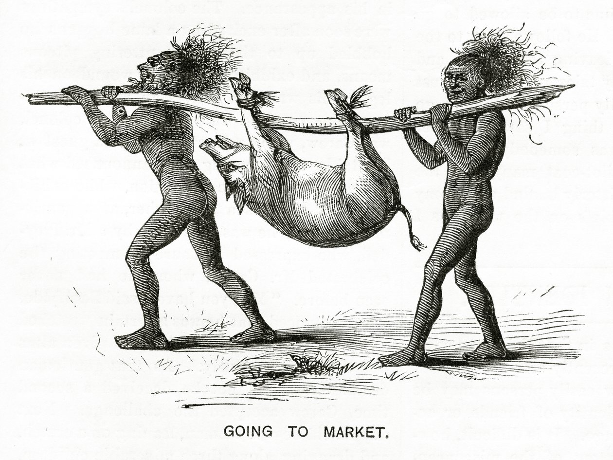 Going to Market, illustrasjon fra Appletons Journal, 4. mai 1872 av American School