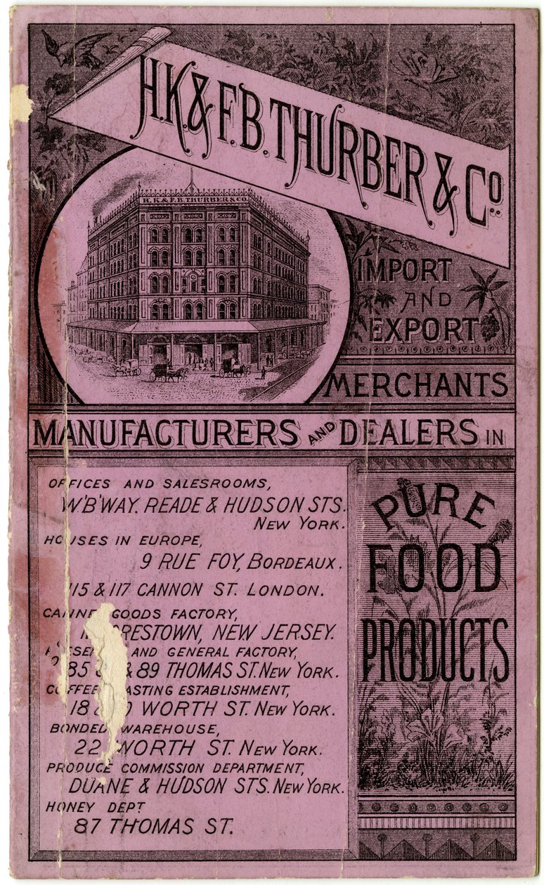 H.K. & F.B. Thurber & Co. handelshefte, recto (gravert hefte) av American School